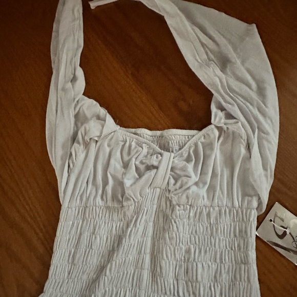 White Sleeveless Jumpsuit cowl neck Medium - Picture 2 of 3